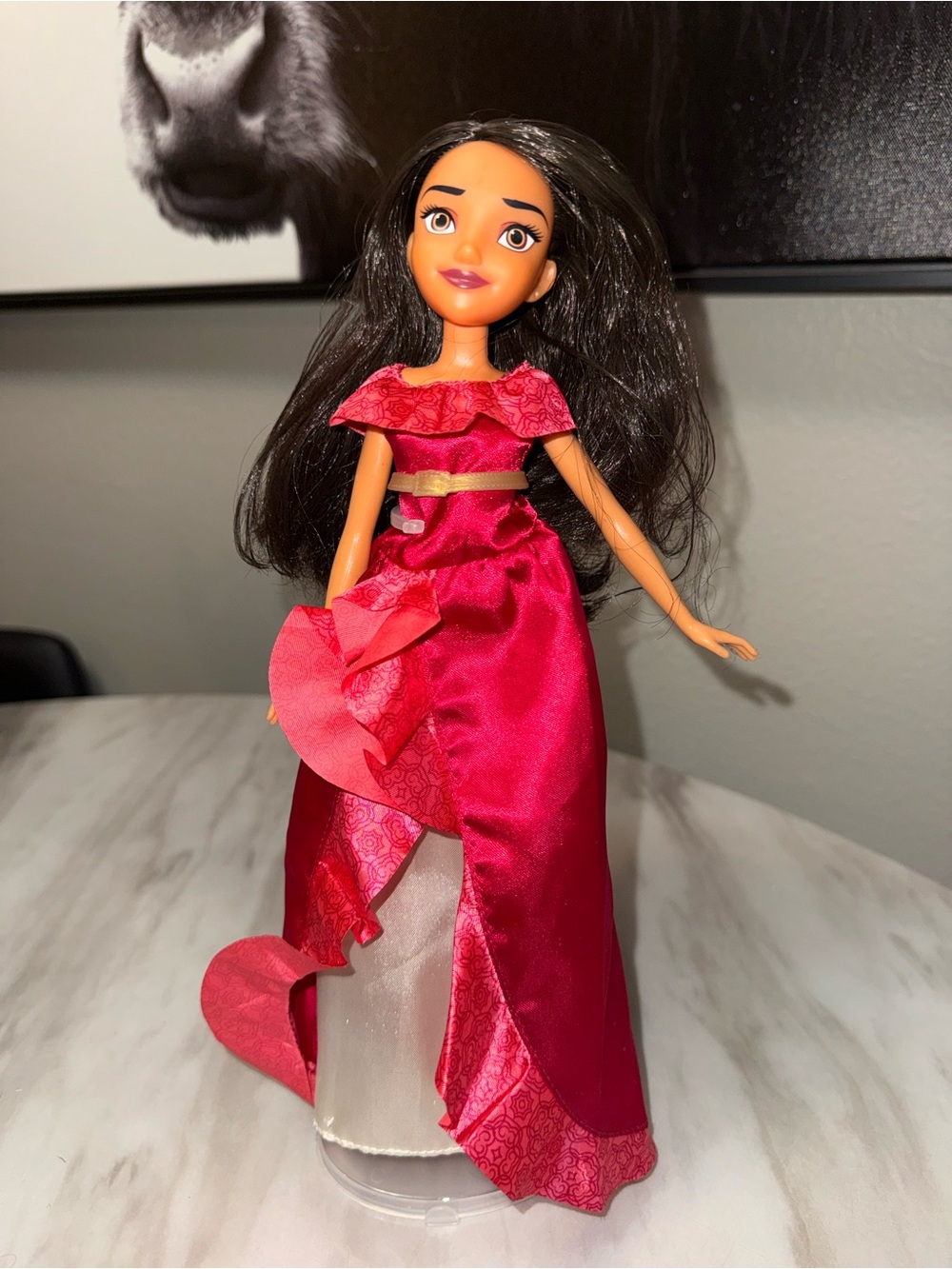 Elena of Avalon Disney cartoon wearing signature red gown doll